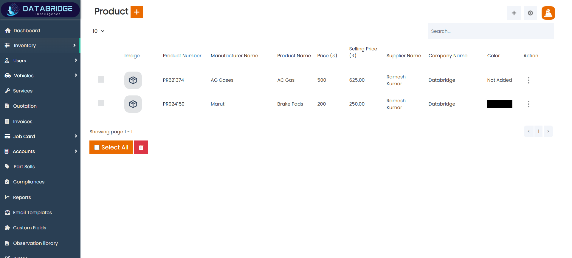 Dashboard & Inventory Image